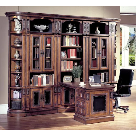 Big Peninsula Bookcase Wall Desk